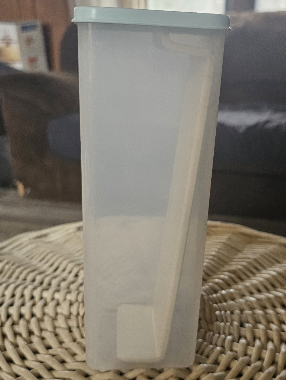 Tupperware Mint Green Lid and White Translucent Cheese Storage Container